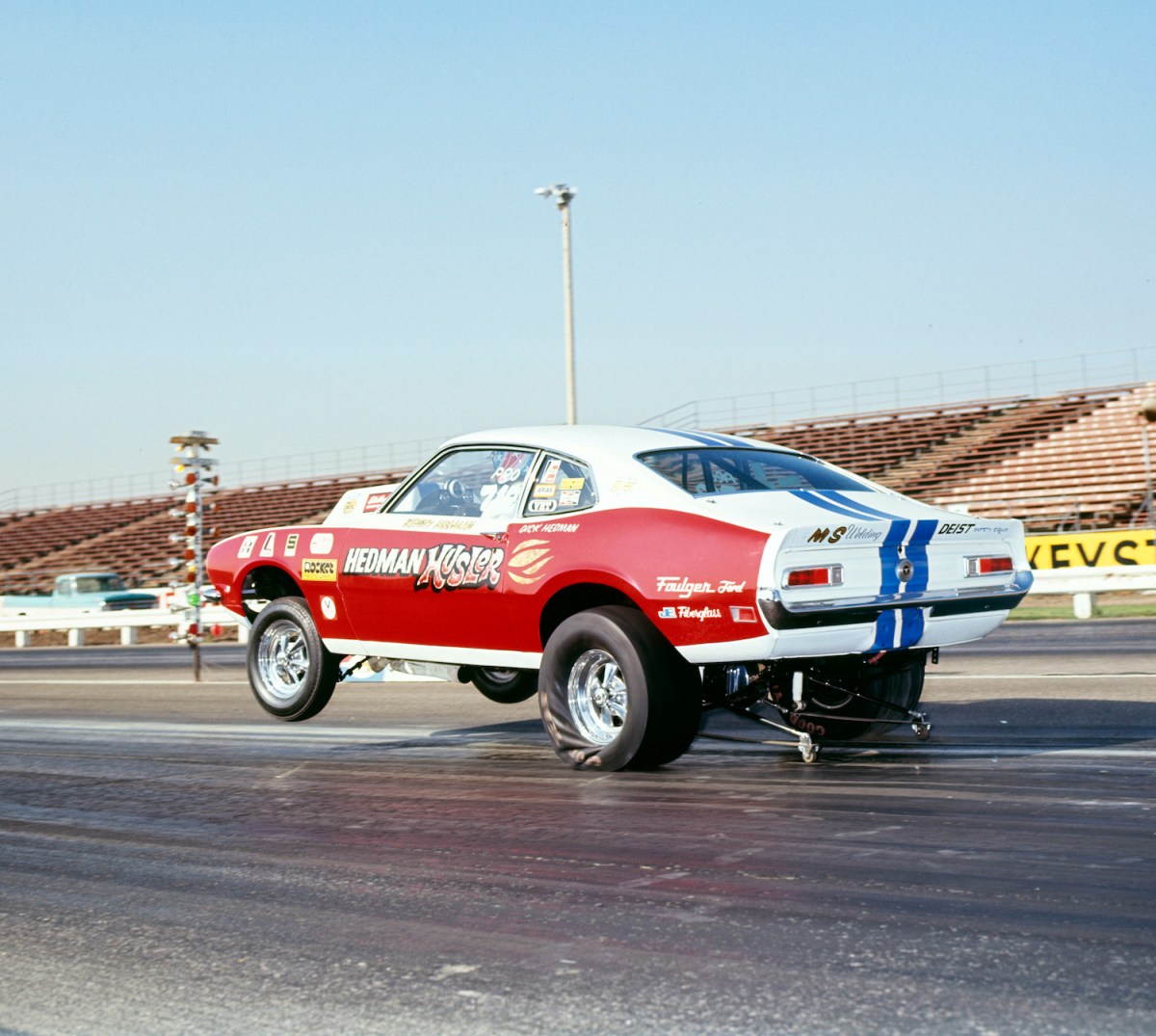 Ford Maverick doing a wheelie