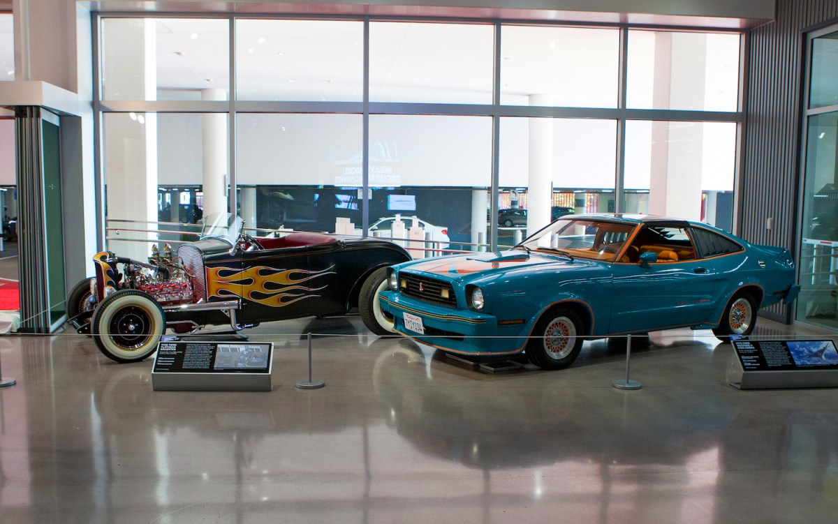 Ford Mustang II on display in Los Angeles (right)