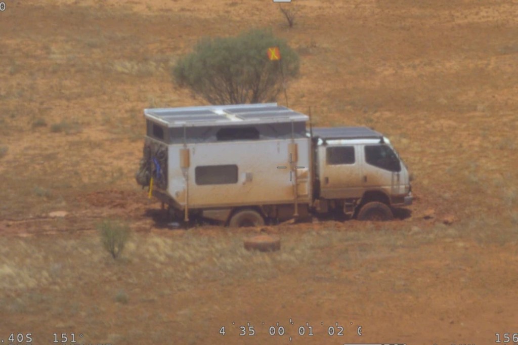 Overland Camper stuck deep in the Australian outback after flash flood