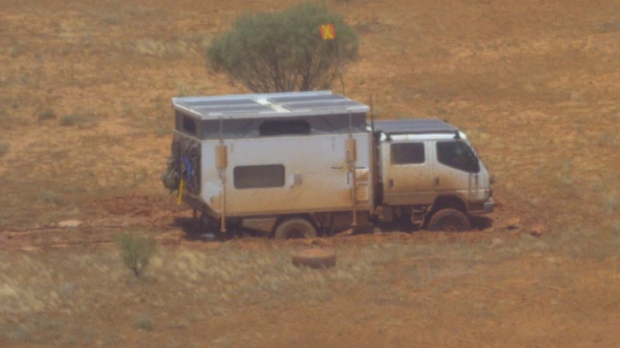 Overland Camper stuck deep in the Australian outback after flash flood