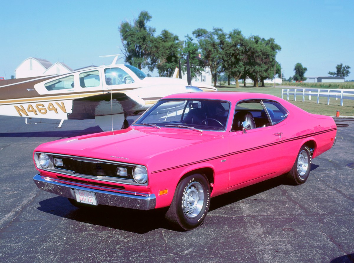 1970 Plymouth Duster parked outside