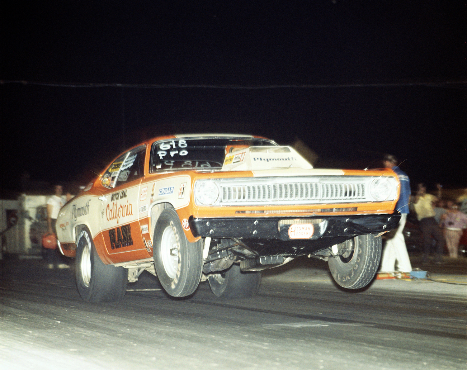 Plymouth Duster competing at AHRA