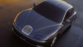 A dark-gray 1993 Bugatti EB112