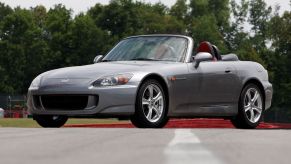 A 2009 Honda S2000 open top sports coupe roadster sports car model with a gray paint color option