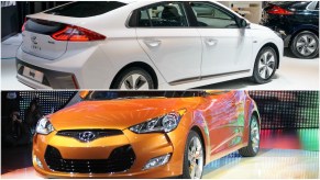 Collage of a 2017 Hyundai Ioniq and a 2011 Hyundai Veloster