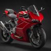 A red 2019 Ducati 959 Panigale with accessories