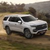 The 2021 Chevy Tahoe off-roading in dirt