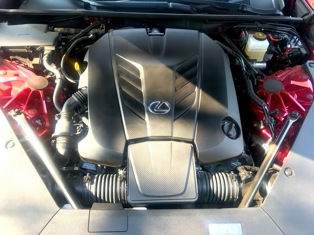 2021 Lexus LC 500 engine shot for our full review