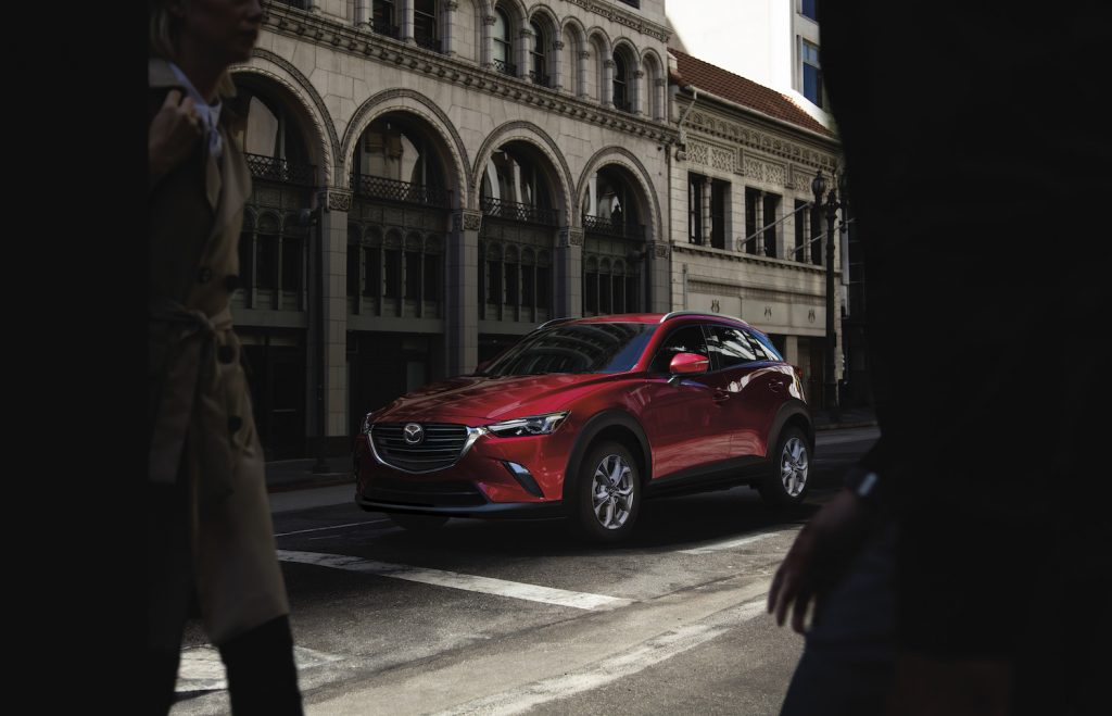 This red 2021 Mazda CX3 is a discontinued crossover car | Mazda
