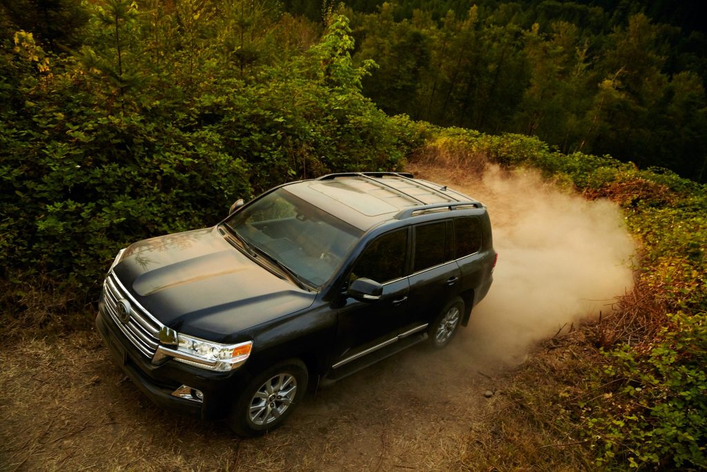 The 2021 Toyota Land Cruiser on the road
