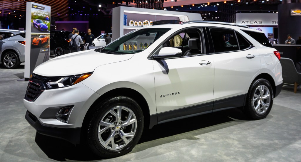 A white 2022 Chevy Equinox is on display.