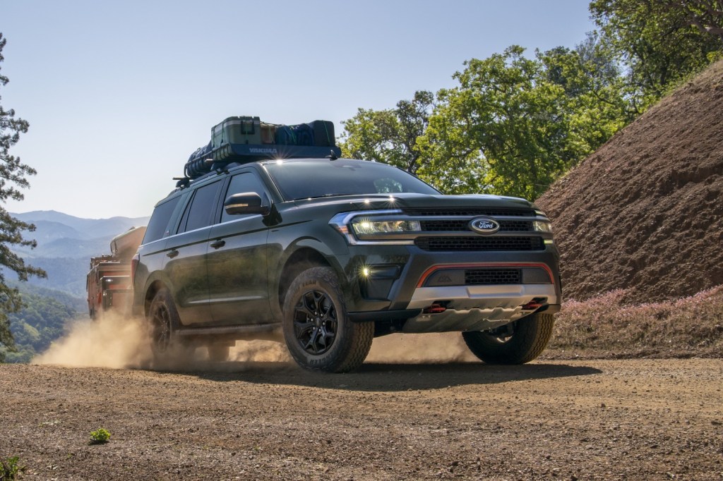 The 2022 Ford Expedition Timberline in the dirt