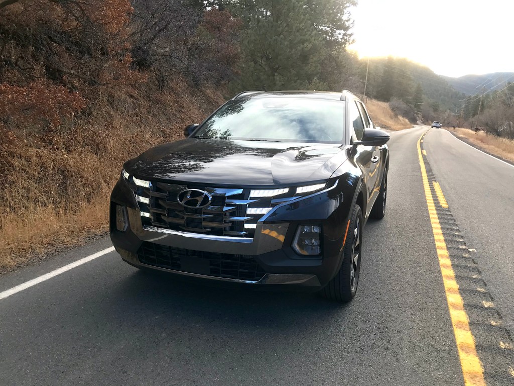 2022 Hyundai Santa Cruz front shot on the road