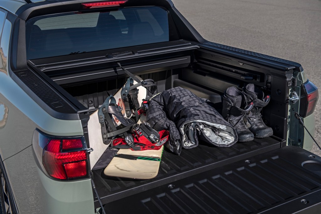 2022 Hyundai Santa Cruz truck bed full of stuff