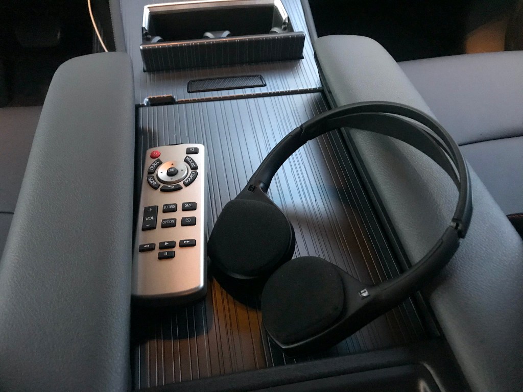 The 2022 Toyota Sienna's rear-entertainment system headphones and remote control