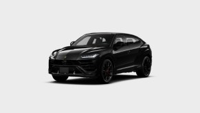 A black 2022 Lamborghini Urus against a white background.