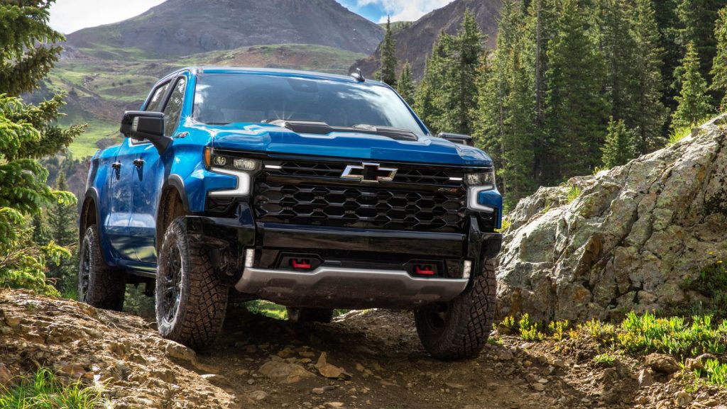 The 2022 Chevy Silverado 1500 Z2R on a trail