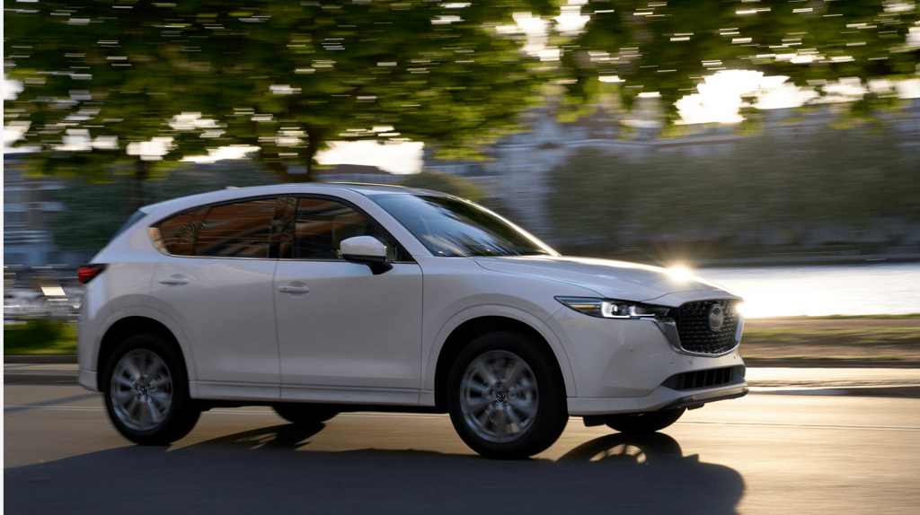 The 2022 Mazda CX-5 on the road