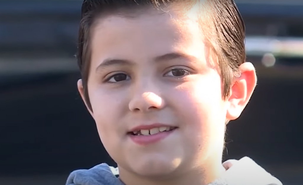 Boy that was choking and then saved by a mysterious angel pickup truck driver