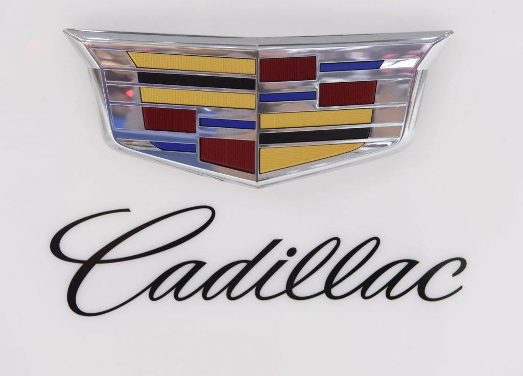 The Cadillac logo badge and lettering