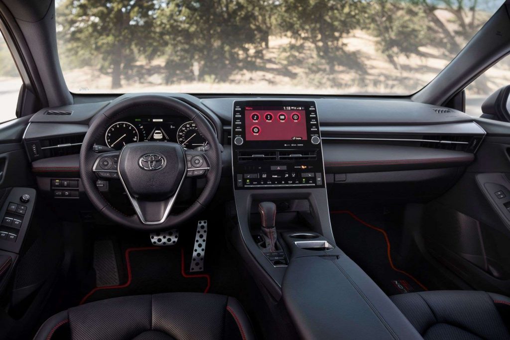 Dashboard and front seats in 2021 Toyota Avalon TRD