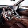 Dashboard, infotainment system, steering wheel, and leather front seats in 2023 BMW XM. Leather seats is the most popular new car feature.