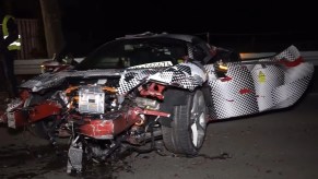 Ferrari SF90 Stradale prototype crashed and bashed