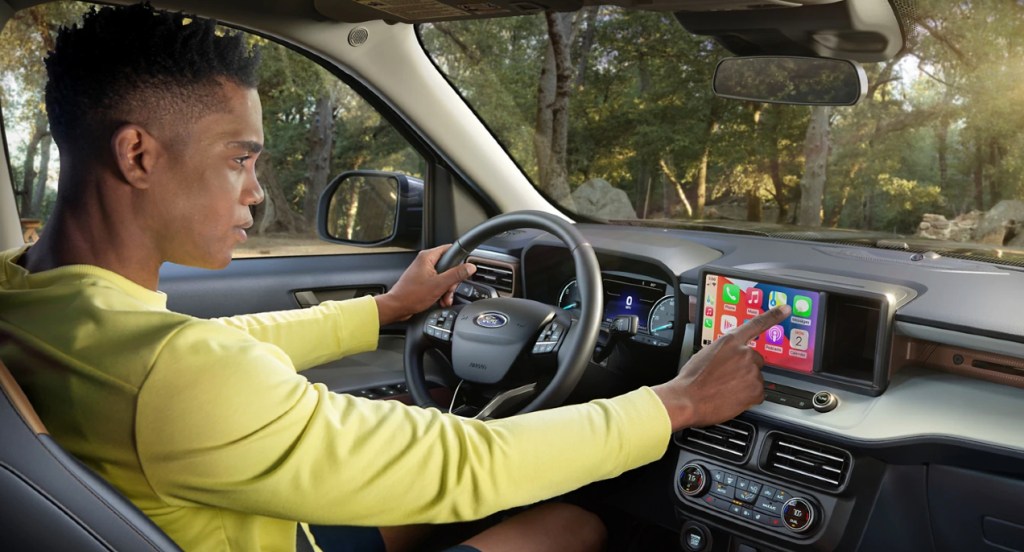 The interior of a 2022 Ford Maverick.