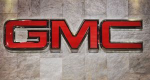 The GMC logo badge and lettering