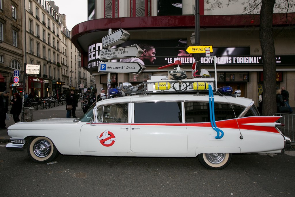 This is a Ghostbusters Ectomobile replica built out of a 1959 Cadillac Series 62 | Marc Piasecki/Getty Images