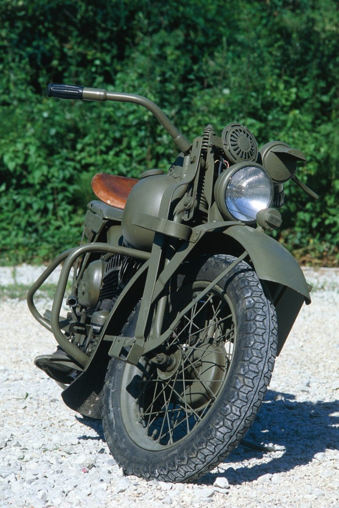 Harley Davidson WLA motorcycle, year 1941 | DeAgostini/Getty Images