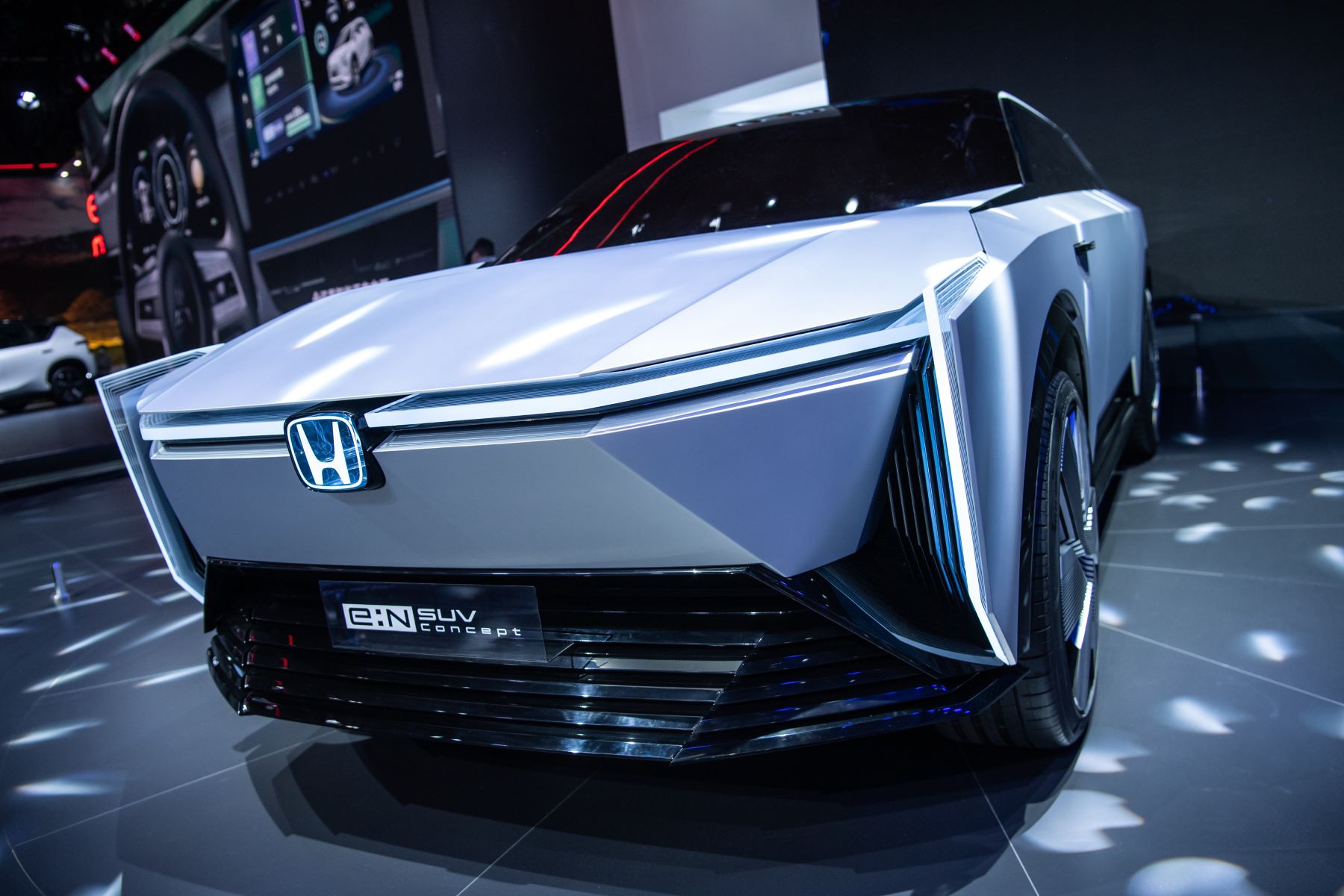 The Honda e:N SUV Concept debuting at the 2021 Guangzhou International Automobile Exhibition at the China Import and Export Fair Complex
