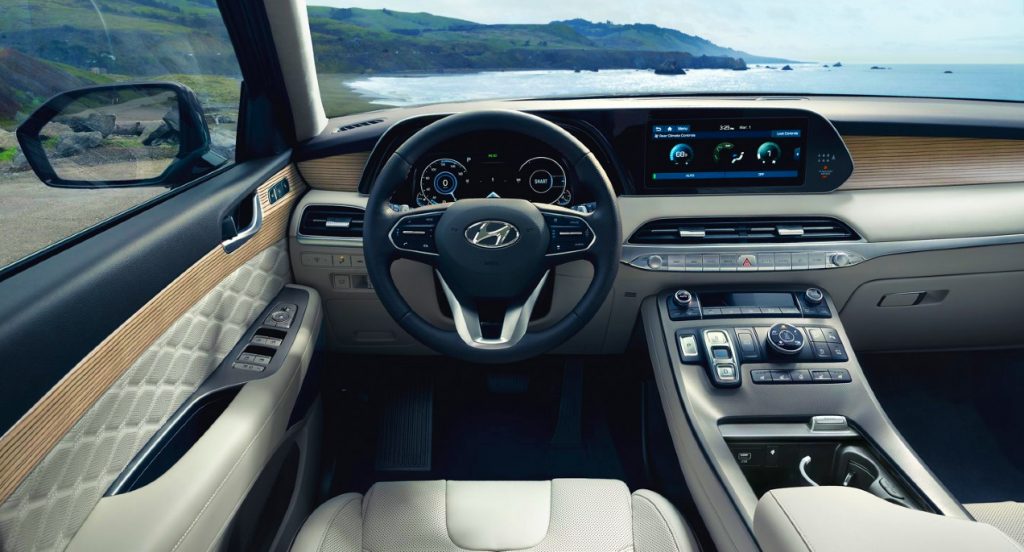 The interior of a Hyundai Palisade Calligraphy. 