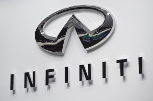 The Infiniti logo on display at the 2017 North American International Auto Show in Detroit, Michigan