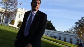 Democratic West Virginia Senator Joe Manchin outside of the White House in Washington D.C.