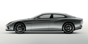 The Lamborghini Estoque full-size luxury saloon concept car side profile shot