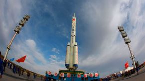Long March-2F rocket, highlighting nuclear device that could enable China to beat the US at the space race to Mars