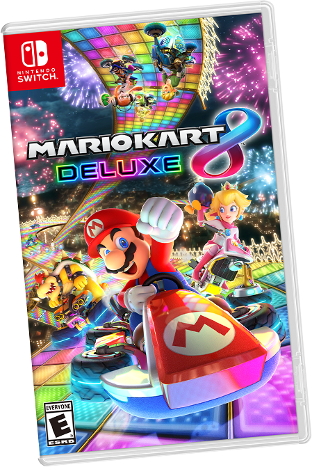 Holiday Gift Guide 2021: Nintendo Switch Mario Kart 8 Deluxe box art, one of the best racing video games for a car enthusiast this holiday.