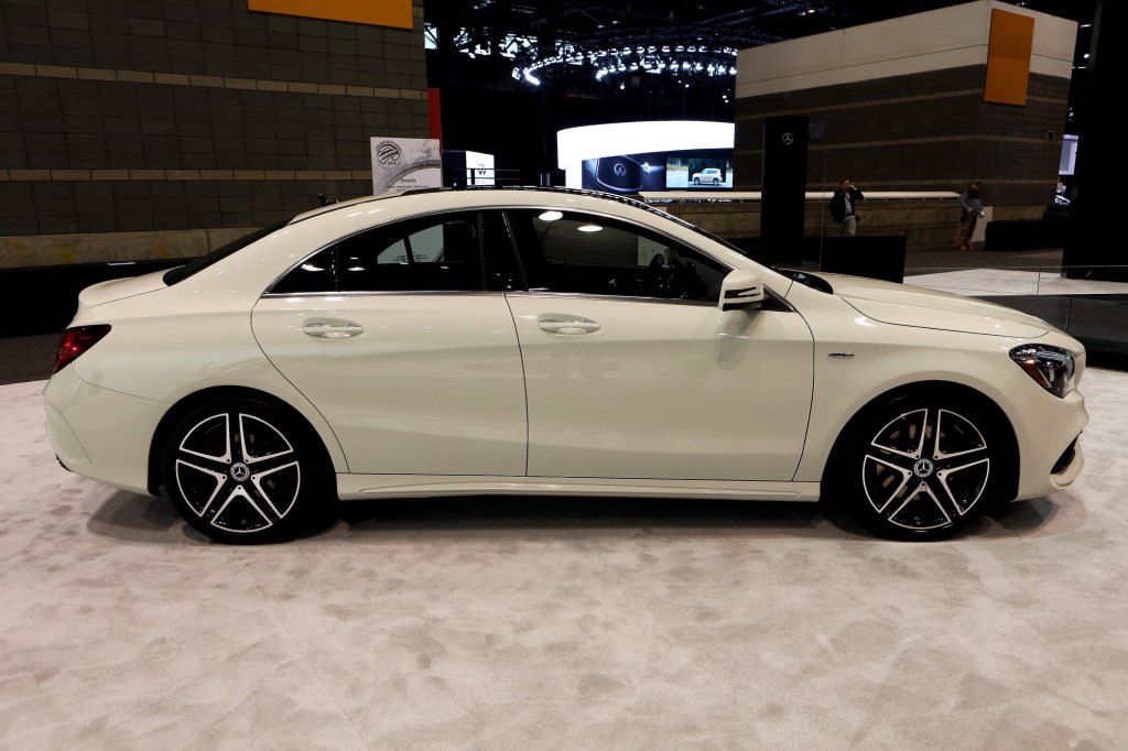  A Mercedes Benz CLA 250 Coupe is on display at the 110th Annual Chicago Auto Show at McCormick Place in Chicago, Illinois.