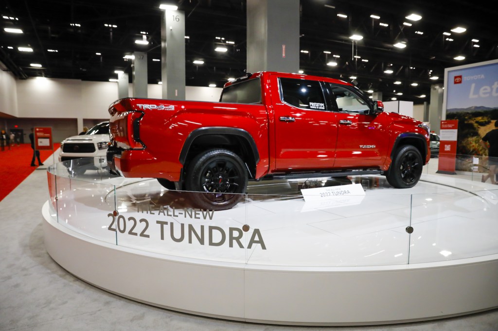 The new 2022 Toyota Tundra prototype on display | Eva Marie Uzcategui Trinkl/Anadolu Agency via Getty Images