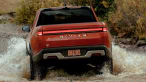Red Canyon 2022 Rivian R1T Adventure Package driving through water