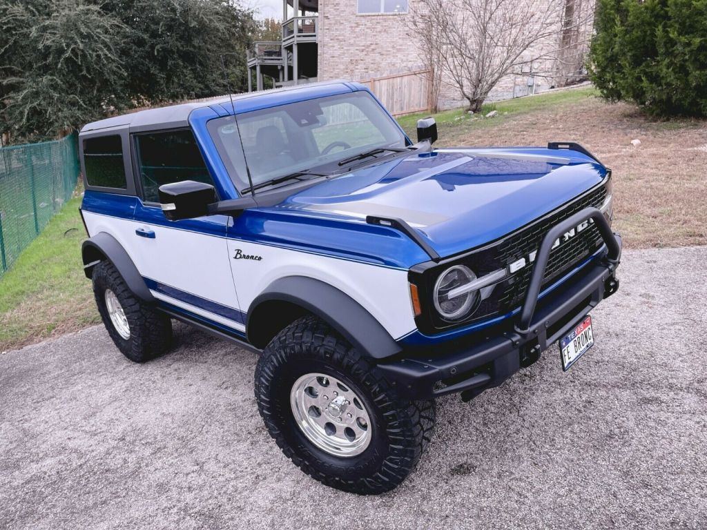 A Blue and white retro Ford Bronco first edition is for sale on ebay