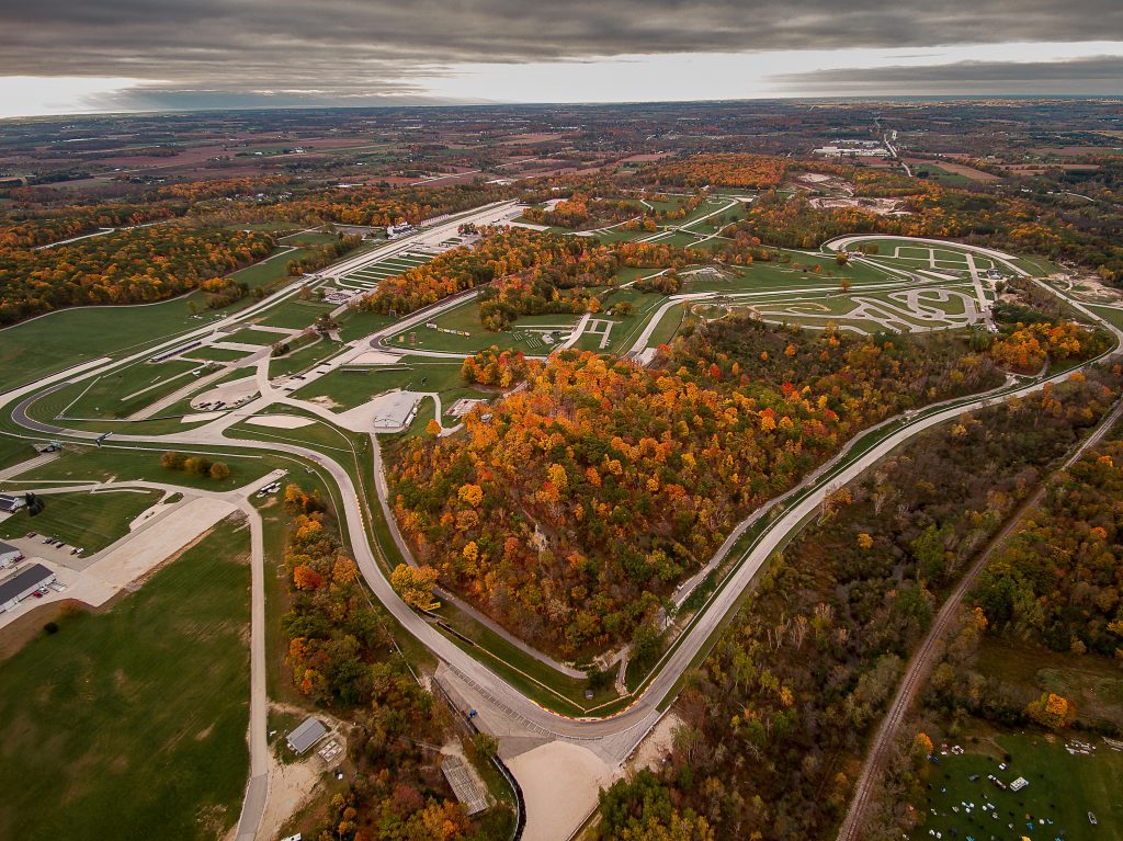 An overhead view of the Road America facility