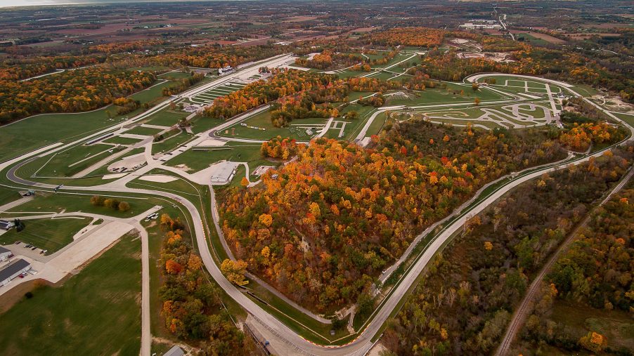 An overhead view of the Road America facility