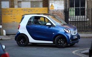 The Smart Fortwo subcompact microcar during a test drive with Daisy Lowe in London, England