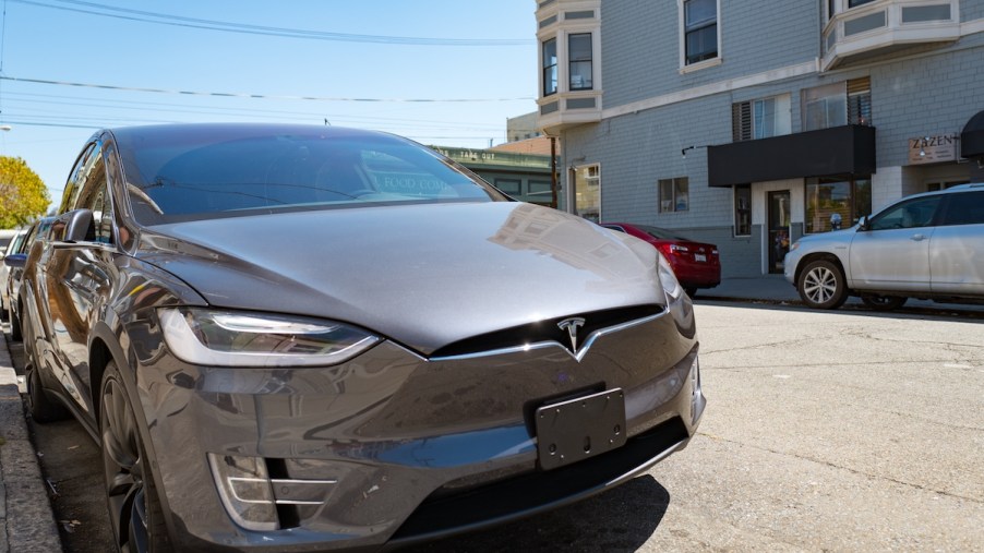 Tesla Model X parked on a street in San Francisco, California