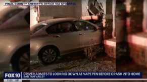 This Honda Accord crashed into a home while the driver was vaping