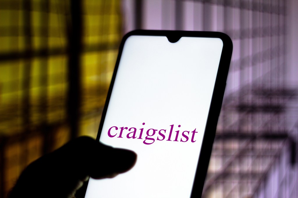 In this photo illustration, the Craigslist logo is displayed on a smartphone.
