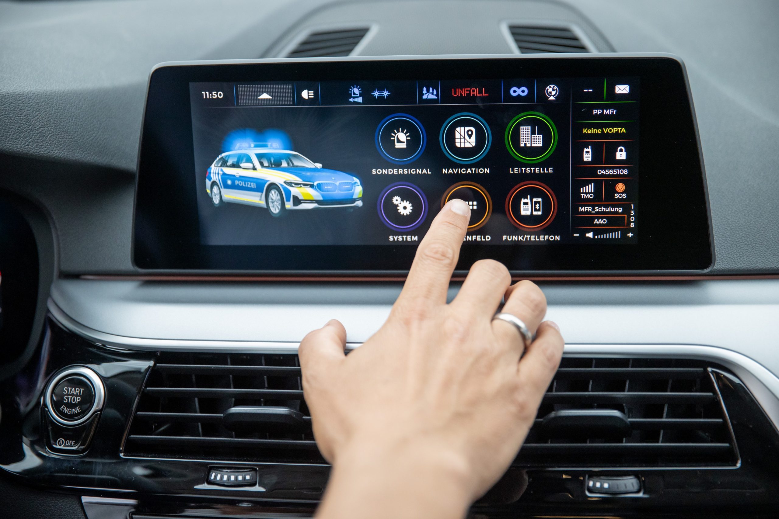 The infotainment system in a new car 