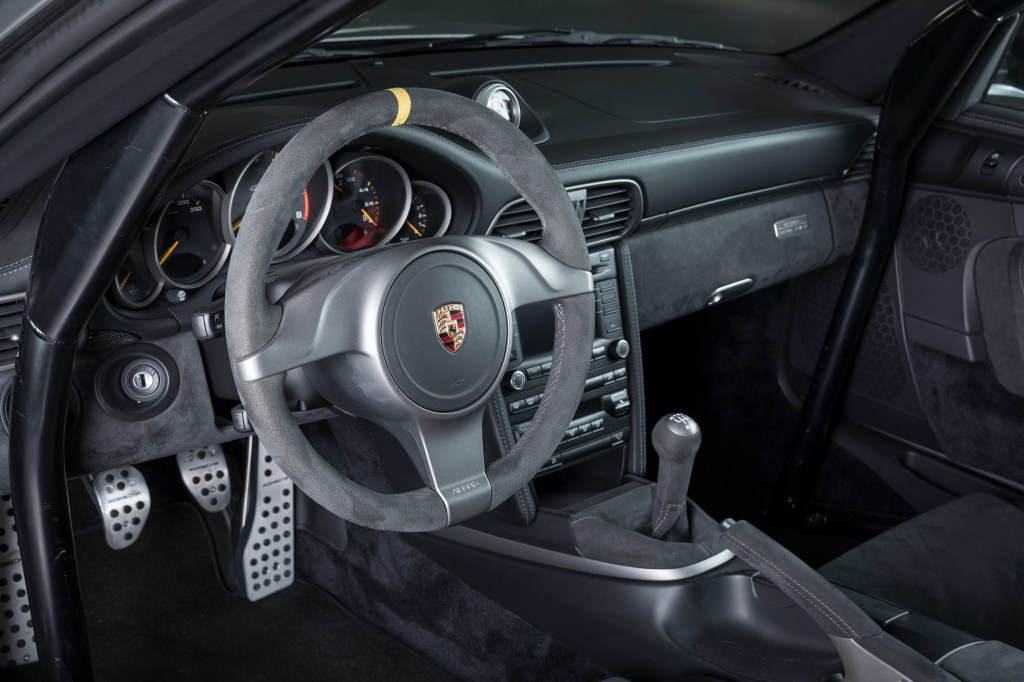 Interior detail of a Porsche 997 GT2 RS sports car